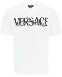 Versace - Katoen Logo T -shirt - Lyst