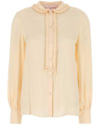 Valentino Garavani - Cream Silk Shirt - Lyst