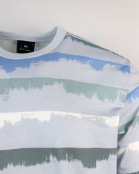 Paul Smith - T Shirt Drip Stripe Azzurra - Lyst