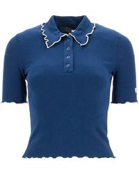 ROTATE BIRGER CHRISTENSEN - Gire la camisa de polo ajustado con dobladillos contrastantes - Lyst