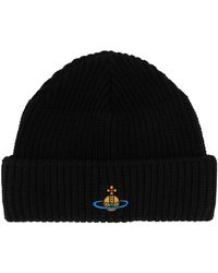 Vivienne Westwood - Beanie Hat With Logo Wool - Lyst