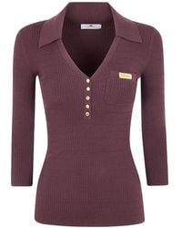 Elisabetta Franchi - Pullover mit V-Ausschnitt - Lyst