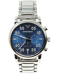 Emporio Armani Chronograph AR11132 Silber Uhr - Blau