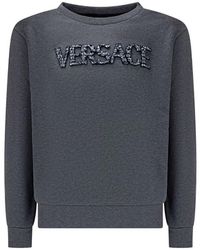 Versace - Sweatshirt Fleece Cocco Logo Embroidery - Lyst