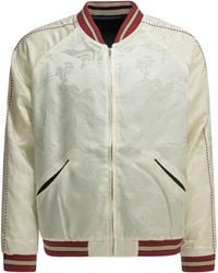 Beams Plus - Oriental Triacetate Triacetate Polyester Cotton Nylon Spandex Reversible Bomber Jacket - Lyst
