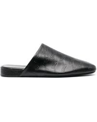 Balenciaga - Cozy BB Leather Slippers - Lyst