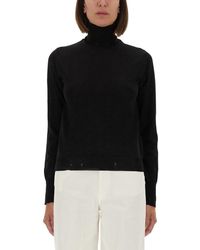 Golden Goose - Fitted Turtleneck Sweater With Metallic Star Accents - Lyst