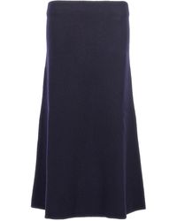 Jil Sander - Lange Wollen Rok - Lyst