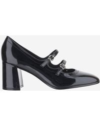 Pinko - Perforated Strap Leather Pumps - Lyst