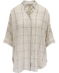 Brunello Cucinelli - Hemd Mit Gittermuster - Lyst