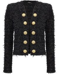 Balmain - Tweed Buttoned Jacket - Lyst