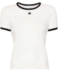 Courreges - Bumpy Contrast T-Shirt Reedition - Lyst