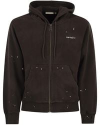 Carhartt - Zip-Up Hooded Sweatshirt With Paint Effect Print - Lyst