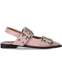 Ganni - Pink Slingback Ballet Flat Shoe avec boucles - Lyst