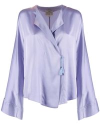 forte_forte - Strong Strong Crossed Shirt Silk Satin Stretch Shiny - Lyst