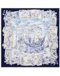 Ferragamo - Bufanda De Seda Con Estampado Voyage - Lyst