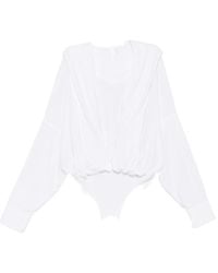 Norma Kamali - Oversized Cooded Bodysuit - Lyst