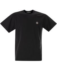 Stone Island - Slim Fit T-Shirt With Compass Patch - Lyst