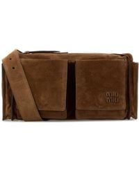 Miu Miu - Suede Utilitaire Crossbody Bag - Lyst