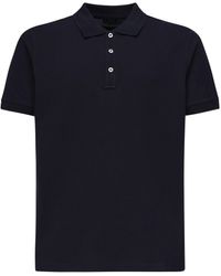 Fay - Stretch Piquet geripptes Polo in Blau - Lyst