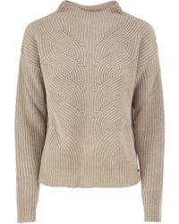 Herno - Pure Wool Jumper With Textured Knit And High Neck - Lyst