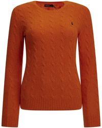 Polo Ralph Lauren - Crew-Neck Sweater Rust Heather - Lyst