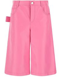 Bottega Veneta - Nappa Leather Bermuda Shorts - Lyst