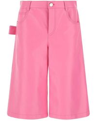 Bottega Veneta - Nappa Leather Bermuda Shorts - Lyst