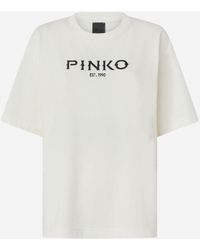 Pinko - Katoenen T-shirt Met Logoprint - Lyst