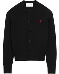 Ami Paris - Ami De Coeur Wool Cardigan - Lyst