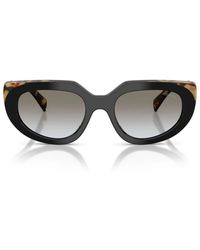 Prada - Zonnebril Prd02 S 0 Cd80 L Zwarte Schildpad/rokerige Grijze Dames - Lyst