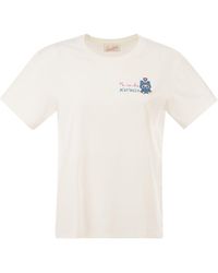 MC2 Saint Barth - Cotton T-Shirt With Embroidered Front Detail - Lyst
