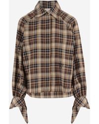 Patou - Blouse With Check Pattern Cotton Shirt - Lyst