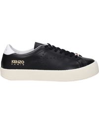 KENZO - Black Leather Low Tops - Lyst
