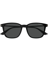 Montblanc - Sonnenbrille MB0338 S 001 Schwarz/Grau Herren - Lyst