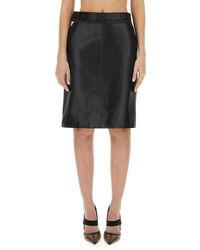 Fendi - Leather Skirt - Lyst
