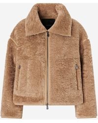 Pinko - Reversible Shearling-Effect Jacket With High Collar - Lyst