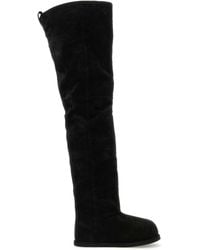 AMINA MUADDI - Suede Heidi Over-The-Knee Boots - Lyst