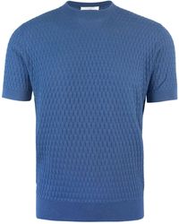 Paolo Pecora - T -shirt Operata Blu - Lyst