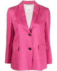 Max Mara - Single-Breasted Linen Blazer - Lyst