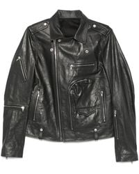Rick Owens - Leather Jacket With Cotton And Cupro Lining - Lyst