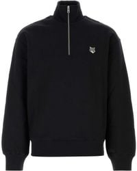 Maison Kitsuné - Fox Head Comfort Half Zip Sweatshirt - Lyst