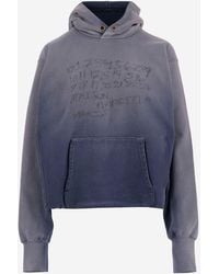 Maison Margiela - Light Logo Hooded Cotton Sweatshirt - Lyst