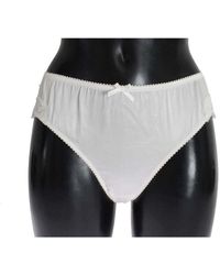 Dolce & Gabbana White Satin Stretch Underwear Knickers - Black