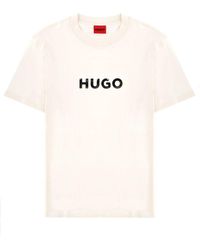 HUGO - Powder Cotton T-Shirt - Lyst