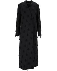Fabiana Filippi - Night Collarless Textured Long Coat - Lyst