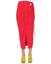 Self-Portrait - Fuchsia Solid Midi Skirt - Lyst