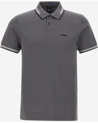 BOSS - Stretch Cotton Polo Shirt With Logo - Lyst