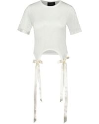 Simone Rocha - Stijlvolle Top Met Strikdetails En Korte Mouwen - Lyst