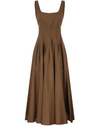 Max Mara - Mstfeltre Katoenen Midi-jurk Met Gestructureerd Lijfje - Lyst